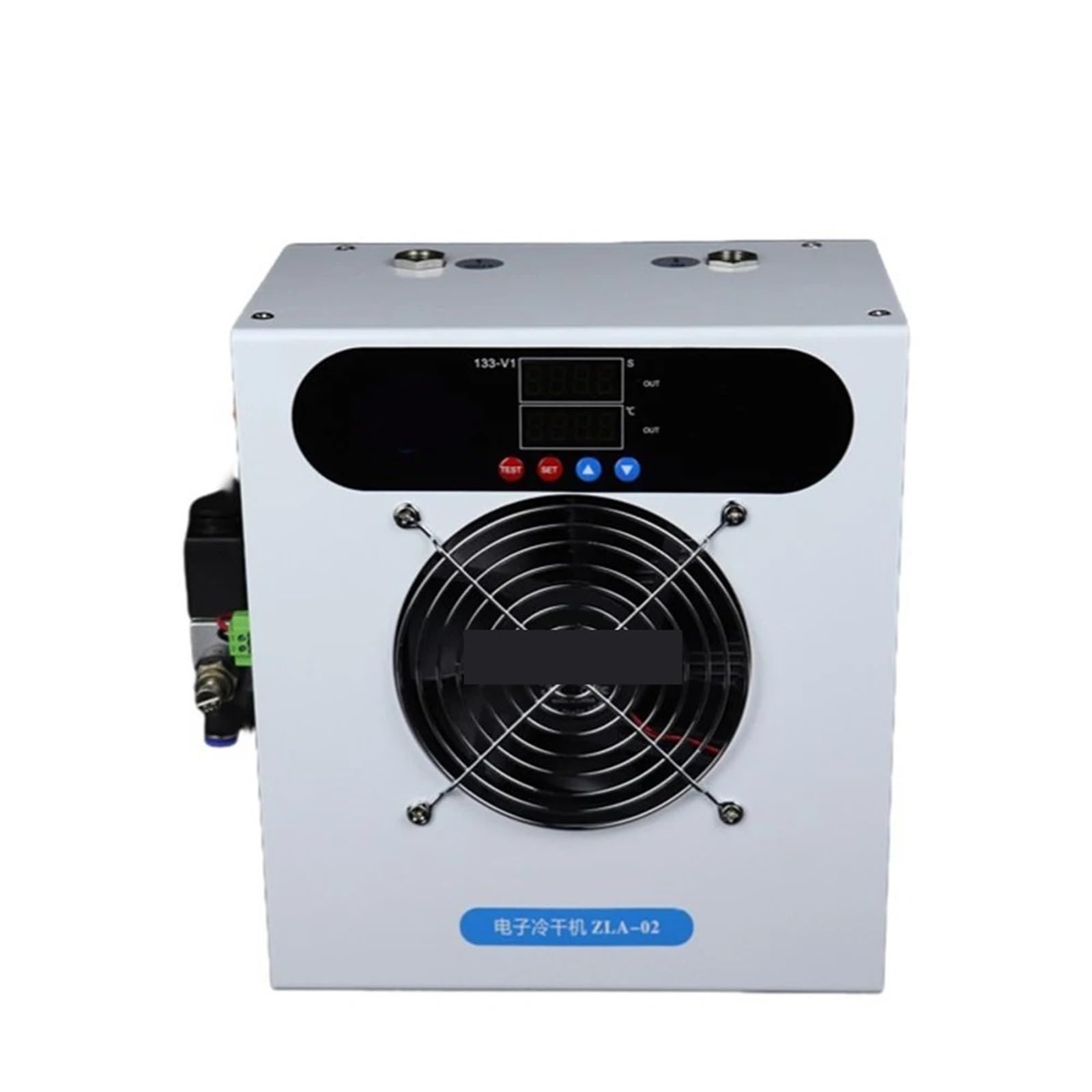 Secador de aire comprimido con compresor 120 l/min, filtro deshidratador por congelación, cámara oxígeno y 02 Instrumento de medición