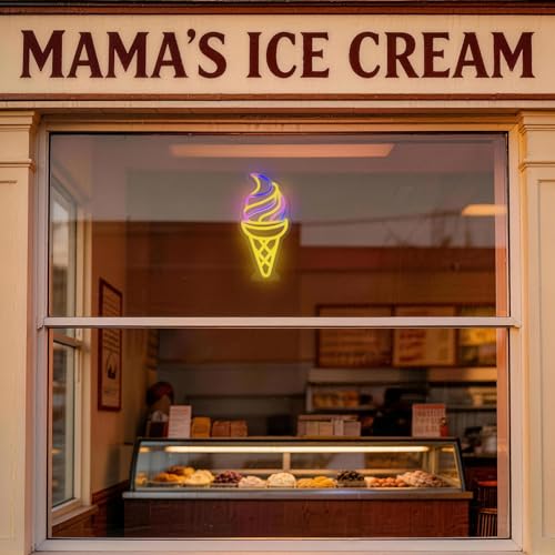Image of Ice Cream Neon Sign with USB & Type-C Dual Powered