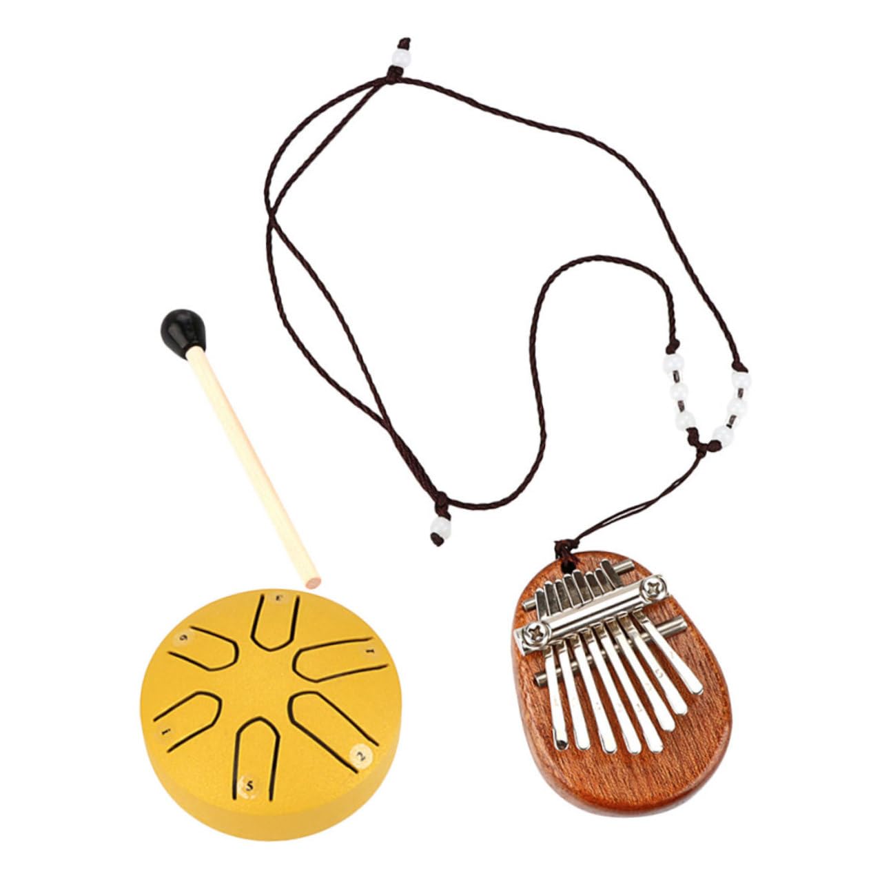 BESTonZON Metal Drum 6 Notes Portable Kalimba 8 Key Mini Thumb Piano for and Celebrations