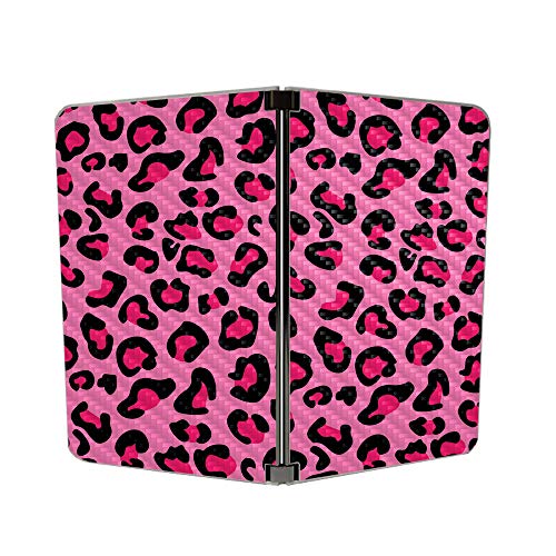 Image of MightySkins Carbon Fiber Skin for Microsoft Surface Duo - Pink Leopard | Protective, Durable Textured Carbon Fiber Finish | Easy to Apply, Remove, and Change Styles | Made in The USA