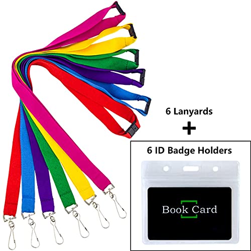 Diy Bright Color Hall Pass Lanyards With Badge Holders Set Of 6 #TOP2