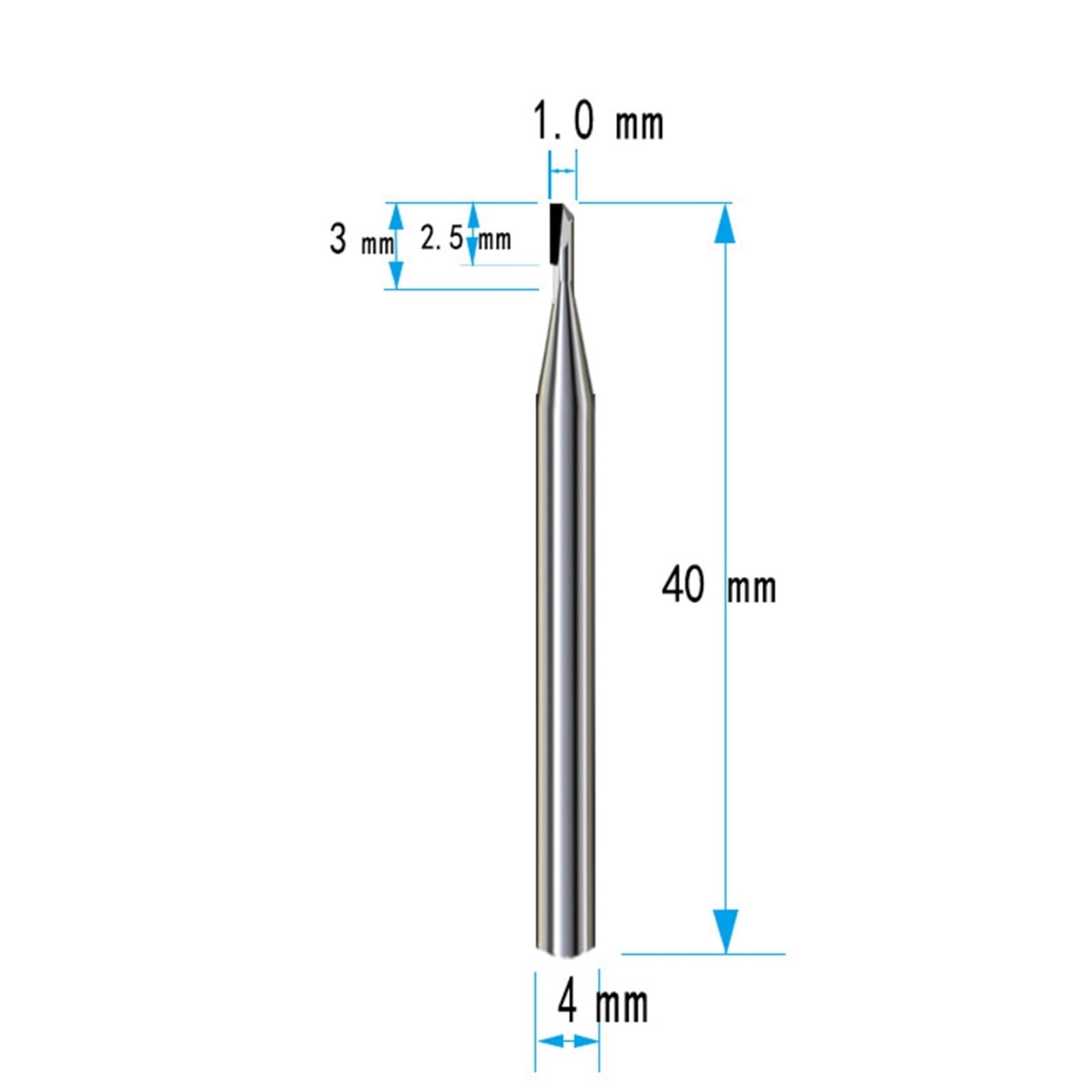 Torno, Tornos, Taladros Rectos, Fresa De Diamante, Grafito, Carburo Silicio, Aluminio, Herramientas Alto Brillo, para bricolaje CNC mecanizado madera piedra(1.0 * 2.5H*D4*50L*1F)