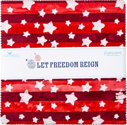Expressions Batiks Let Freedom Reign 42 10-inch Squares Layer Cake