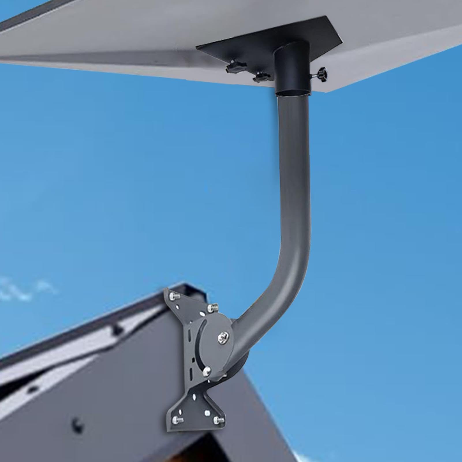 Soporte Antena Pared Montura Multiusos de Montaje en Poste Vertical | Exterior Soporte De Fijación Reforzado Antióxido Antiintemperie Universal Robusto Para Tejado Del Hogar