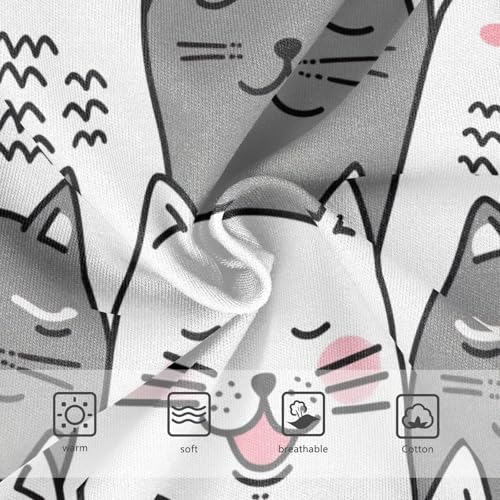 Cute Cats Gray White Panties for Girl Toddler Girls Underwear Cotton Colorful Briefs Kids Undies 2t3