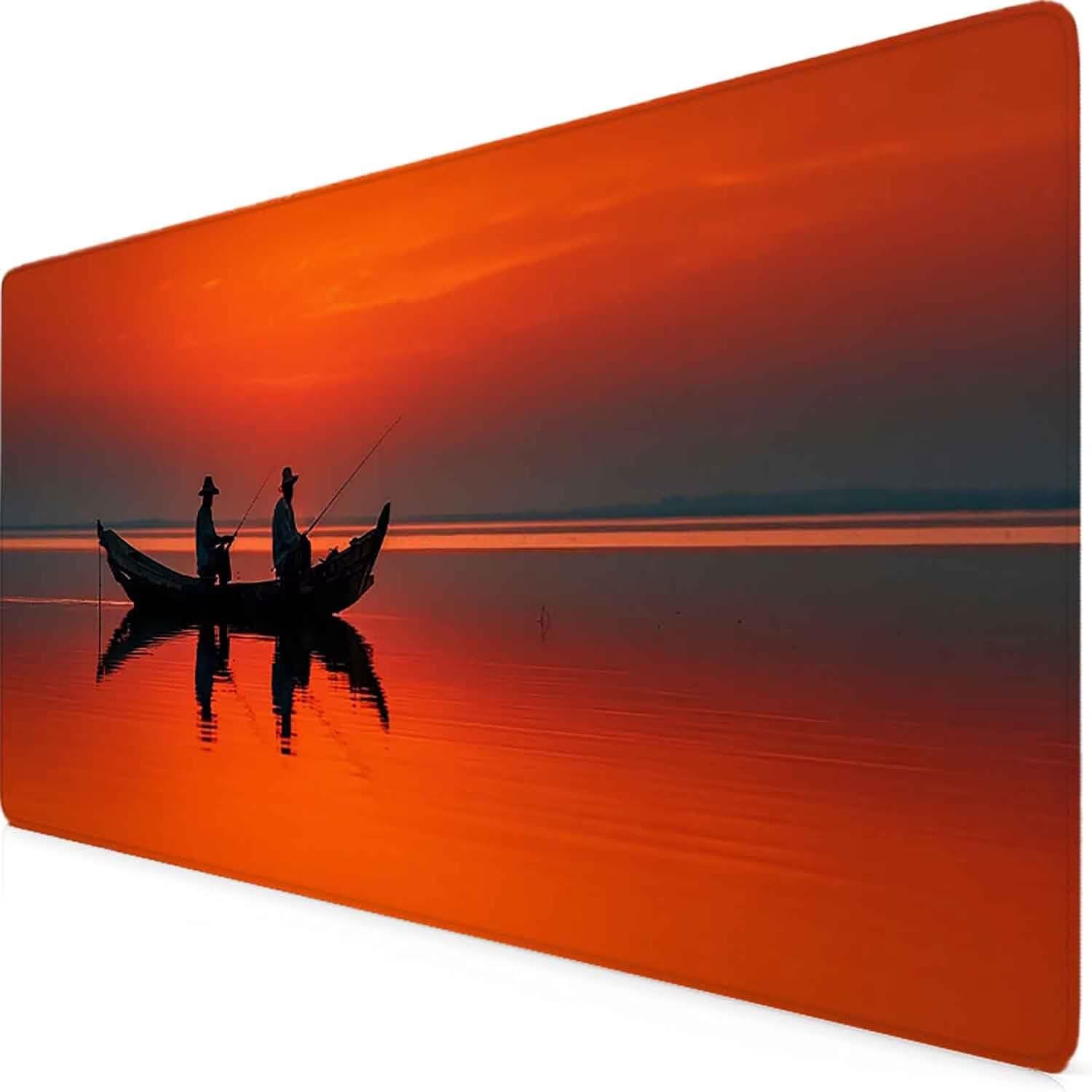 Czerwona podkładka pod mysz do łodzi XXL podkładka pod mysz 1000 x 500 mm podkładka pod mysz z przeszytymi krawędziami i gumową podstawą antypoślizgowa podkładka pod mysz XXL do komputera, laptopa