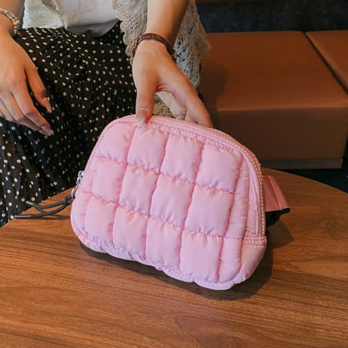 Womens Quilted Puffer Shoulder Crossbody Bag Small Sling Waist Purse Bubble Handbag Daypack Pleated Sports Chest Bag4