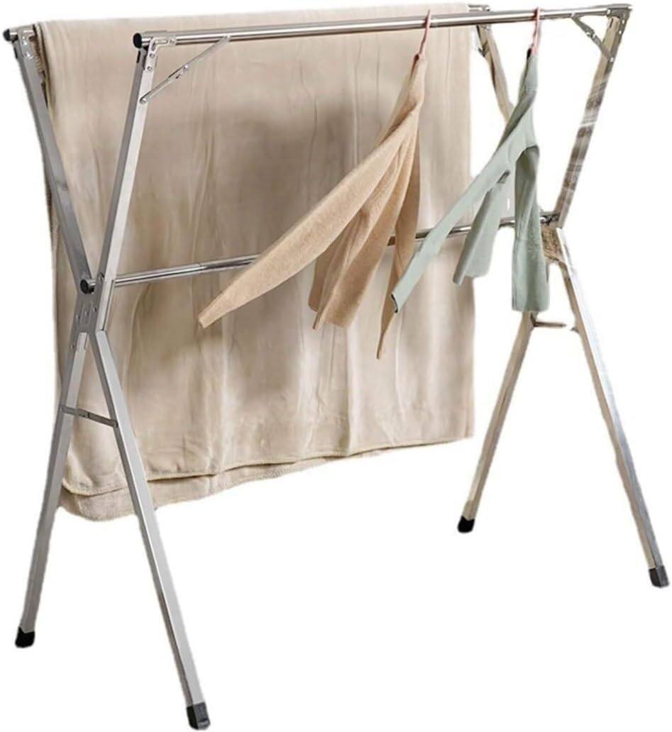 Foldable Space-Saving Clothes Rack Floor-Standing Clothes Rack Tripod Portable Rotating Clothes Rack，Portable Clothes Drying Rack - Adjustable Foldable Laundry Rack for Indoor & Outdoor Use