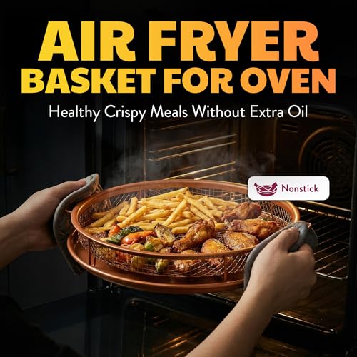 Image of GOTHAM STEEL Crisper Tray Air Fryer Basket for Oven, 12 Inch Round