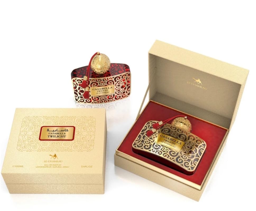 EmperCasabella Twilight Eau de Parfum, Ornate Gold Bottle with Red Tassel, Luxury Fragrance, 100mL