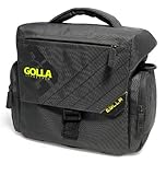 golla kameratasche Öffnung des Hauptfachs zum Körper hin, mit Doppelreißverschluss und Klippverschluss