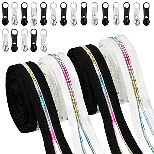 Fermeture éclair nylon #5 au mètre 18m avec dents arc-en-ciel pour couture