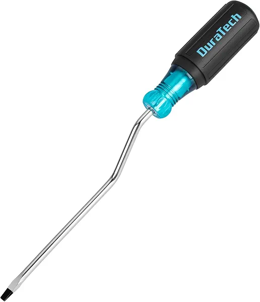 DURATECH Screwdriver, 3/16" Flat Head Screwdriver with Crank-Action Handle, Premuim S2 Steel, Quick Rotating Screwdriver with 6" Shank Spins Screws Fast with One Hand