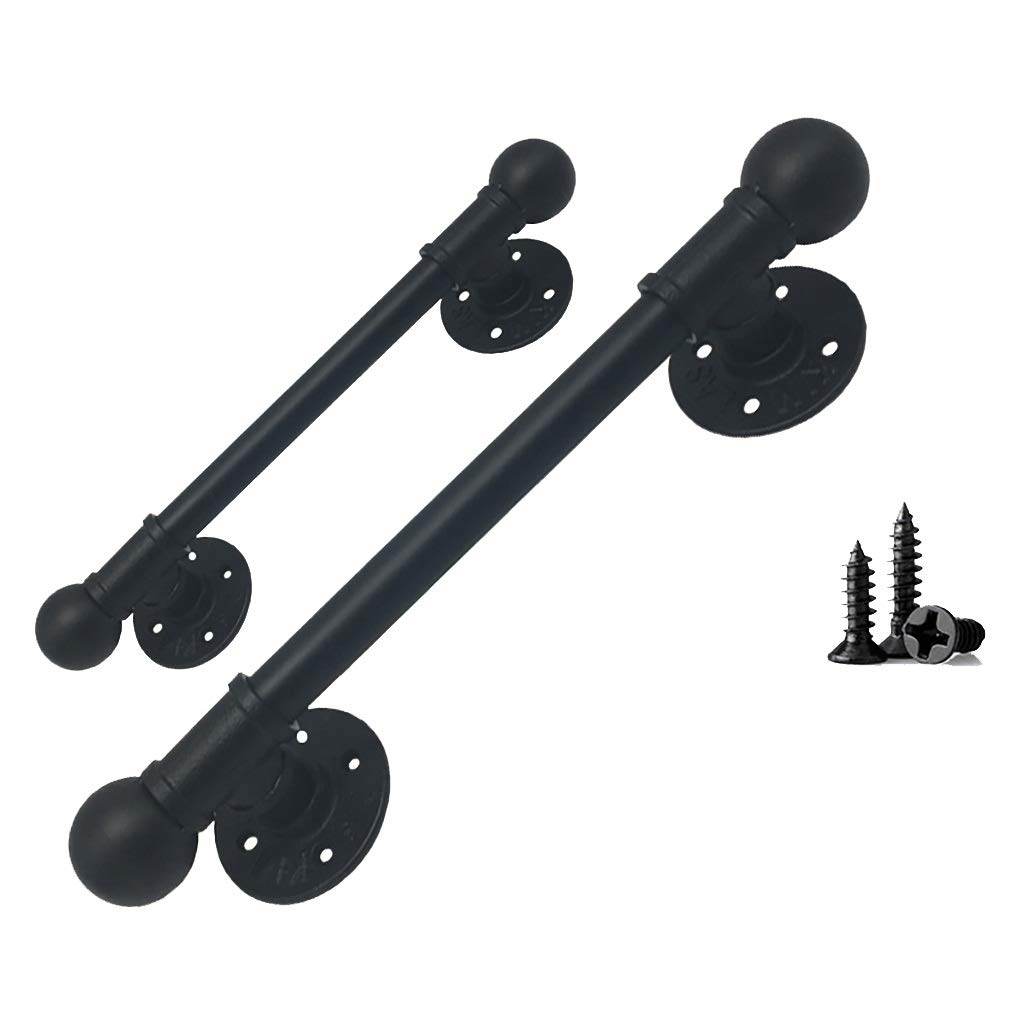 Poignée push-pull de porte en fer noir pour ouverture sans effort