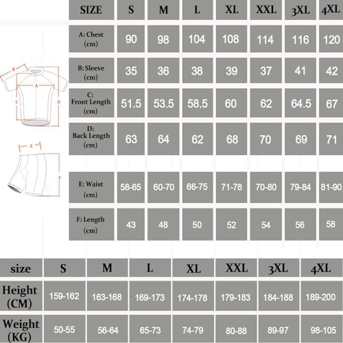 HOMTOL Abbigliamento Ciclismo Set Manica Corta Tuta Ciclismo Uomo Completo Ciclismo Estivo Per Bici Da MTB Con Pantaloncini Imbottiti in Gel Traspirante e Ad Asciugatura Rapida