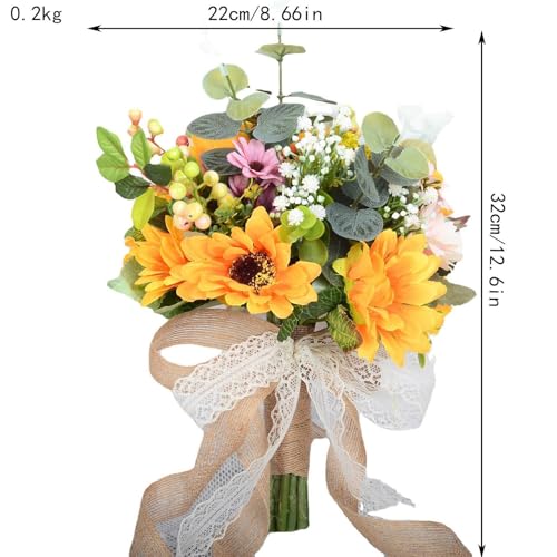 Ramo de dama honor con cinta elegante para regalar en bodas de verano 4