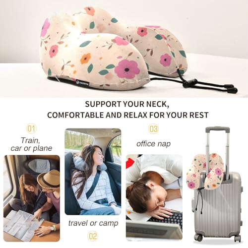 Almohada de espuma viscoelástica para viaje multicolor miniatura 4