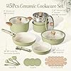 CAROTE 25-Piece Ceramic Cookware Set, Nonstick Pots and Pans Set with Detachable Handle, Non-Toxic Kitchen Cooking Set, Dishwasher & Oven Safe, Induction Compatible, PFAS Free #1