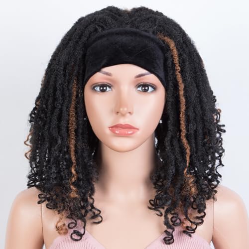 Style Icon Headband Wigs for Women No Lace Front Wigs Synthetic Hair Heat Resistant Fiber (14 Inch, FW1B/30)