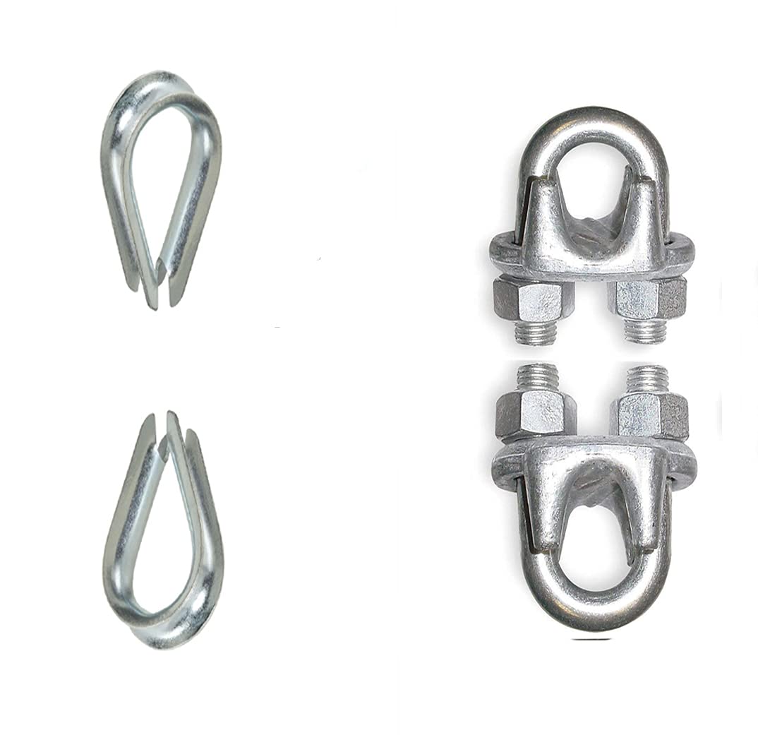 Awesome 2 Wire Lock with M6 Galvanized Steel Diameter Wire Rope Cable 6 mm Thimbles Rigging -Set of 2 Piece (B09DY85ZQM) Amazon Price History, Amazon Price Tracker