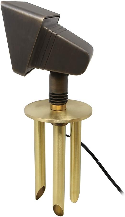Lightkiwi 8-Inch Solid Brass Tripod Ground Stake, 1/2-14 NPSM Thread (1 Pack)