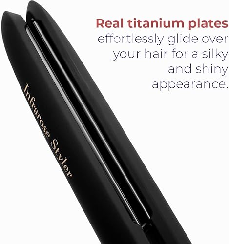 Miniatura 3 de Skin Research Institute Infrarose Styler Titanium Edition Plancha plana - Placas flotantes de titanio - Alisado de una pasada - Calentamiento rápido