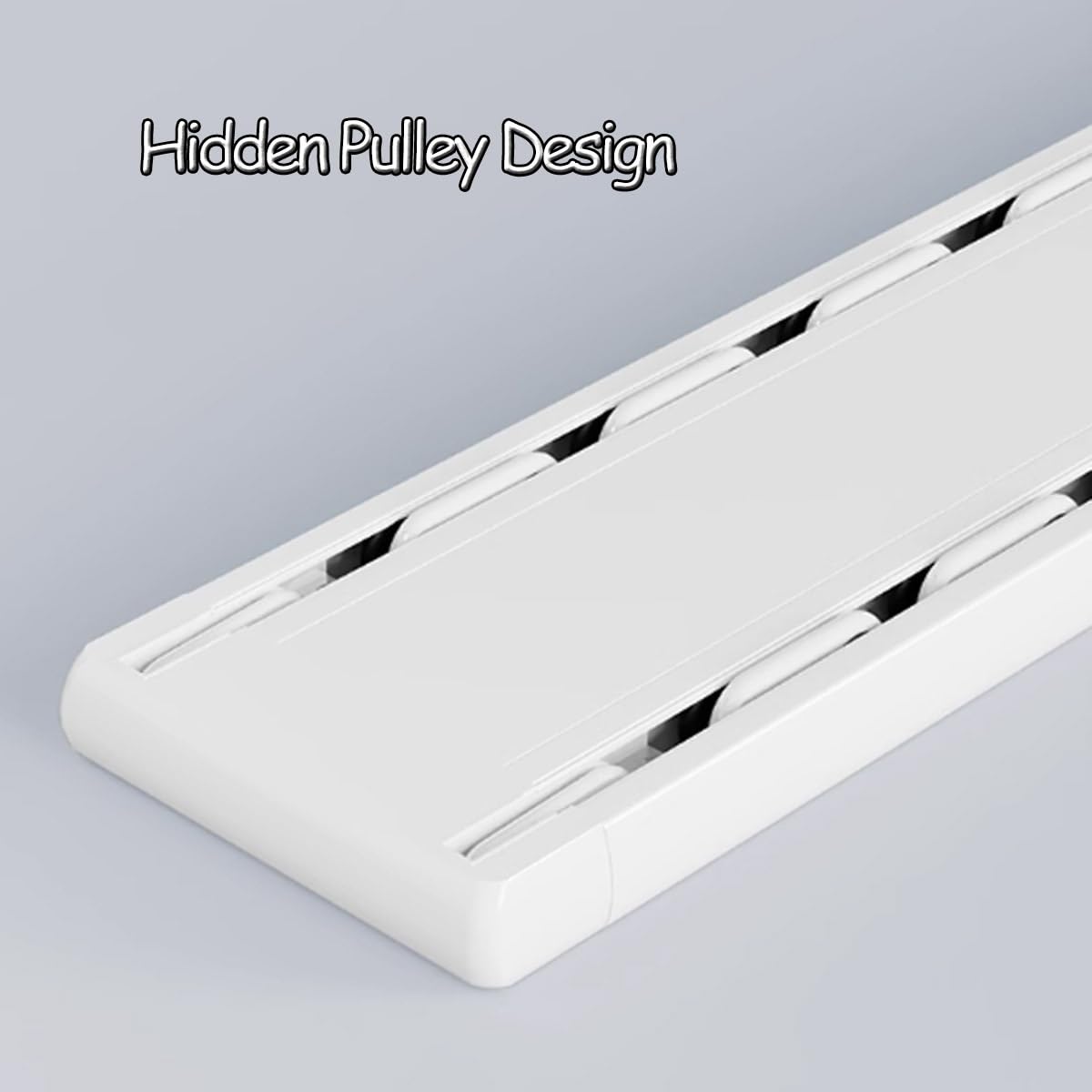 Podwójna szyna zaciskowa z kołami pasowymi aluminiowy pręt zaciskowy montowany na suficie do przesuwnych kurtów, cicha praca, 170 cm, biała, idealna do dekoracji domu i biura