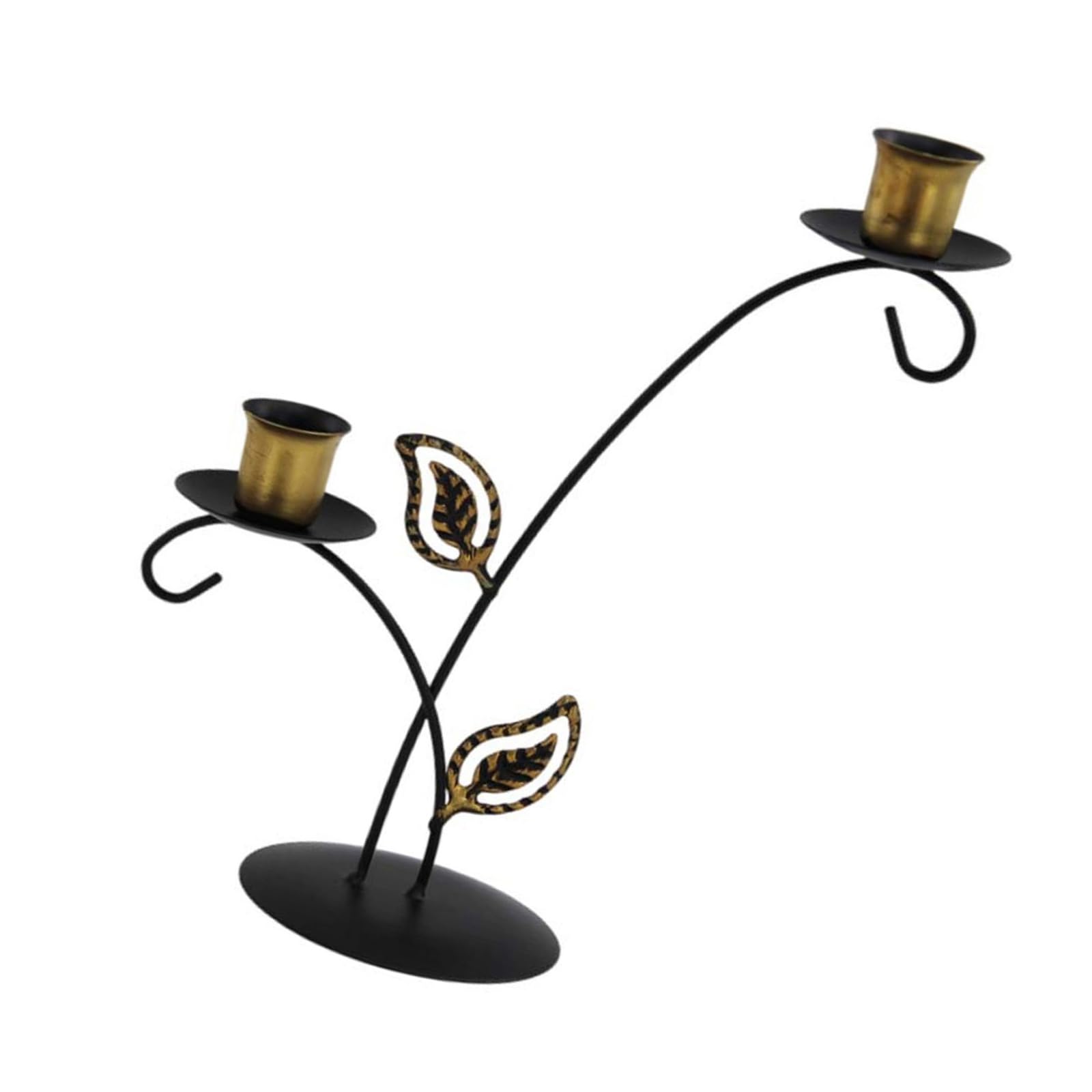 Jazuaiao Iron Stand with Elegant Flower Accent Hollowout Carving Metal Taper Candlestick Holders for Home Decors Elegant Holders