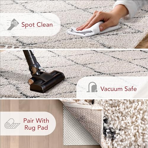 nuLOOM Jessie Moroccan Lattice Tassel Alfombra 5x8 Blanco miniatura 3