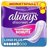 Always Discreet Inkontinenzeinlagen für Frauen Long Plus 64 Stück Extra Sicher und Diskret