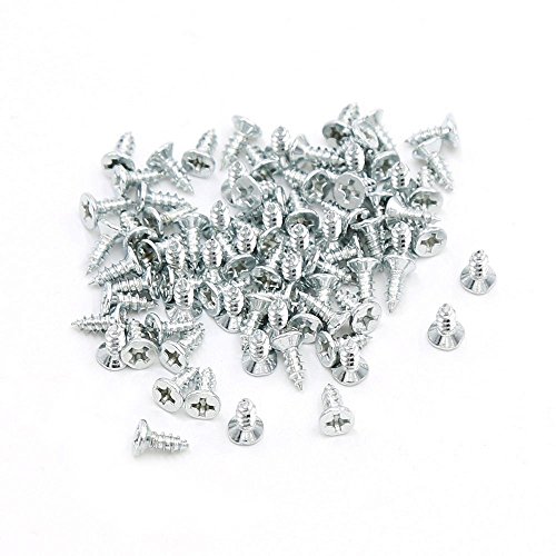 Small Household Screw, Linwood Phillips Flat Head Wood Screw [DIY Screw] for Kitchen/Office Decoration, Boxes/Pictures Decorative Accessories, ï¼ƒ3 Screw, 200pcs (2Ã—5mm/0.07Ã—0.19in, Silver)