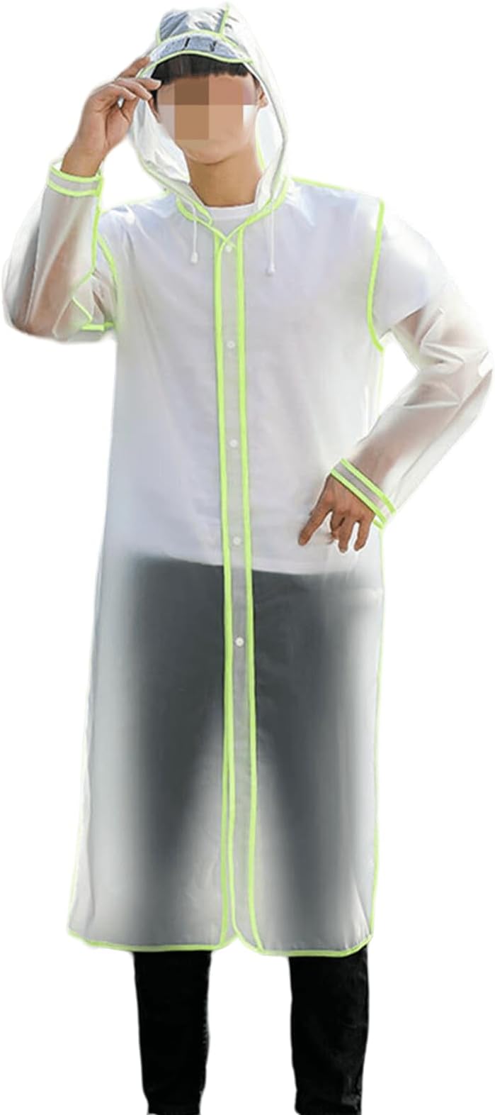 XinCDDRain Poncho Raincoats for Adults are Reusable Waterproof Transparent Rain Poncho Portable Unisex Rain cape made of EVA material for outdoor activities and Hiking