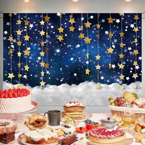 Fondo fotográfico Estrella Dorada Noche Nubosa 70.8 x 47.2 in miniatura 3
