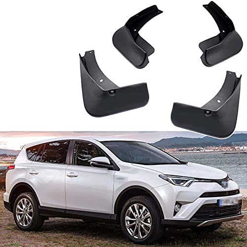Voiture Garde-boue Car Custom Avant et Arrière Fender Splash Guard pour Toyota RAV4 / RAV4 Hybrid 2016 2017 2018 Bavettes Anti-Éclaboussures Couvre kit Auto Accessoires,4 pièces Cover