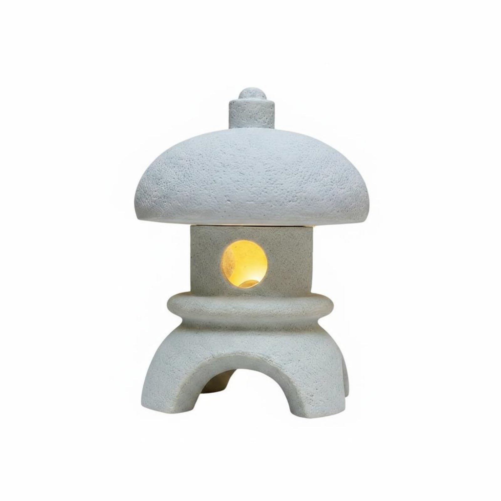 Resin Zen Tabletop Ornament Matte LED Stone Lantern Glowing Openings Miniature Stone Lantern Realistic for Home Display, Entryway, Stone Pavilion a-image-31