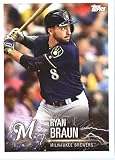 2019 Topps MLB Baseball Sticker #180 Ryan Braun/Jon Lester Milwaukee Brewers/Chicago Cubs