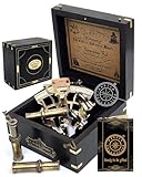 Hanzla Collection Antiker nautischer Messing-Schiff mit Holzbox