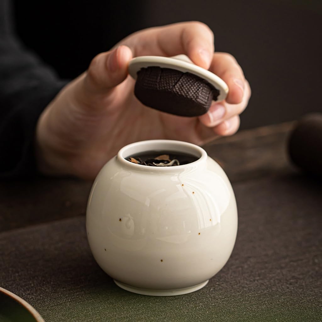 Juego De Té Lata de té Retro, Lata de Almacenamiento de té de cerámica for el hogar, Lata sellada de Doble Capa a Prueba de Humedad, Lata de Almacenamiento de té portátil Tarro para Guardar Té