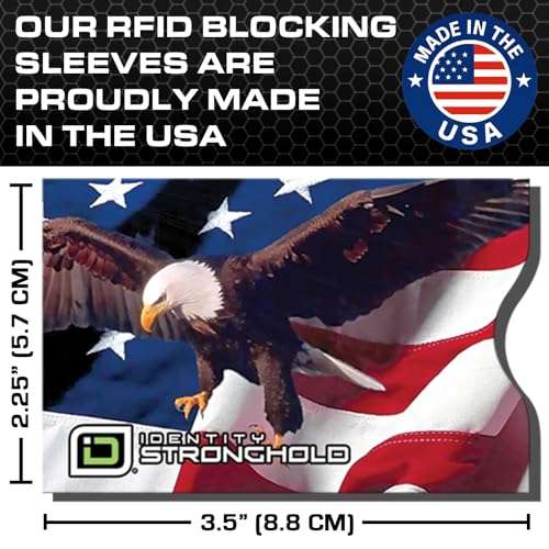 Image of RFID Blocking Credit Card Sleeve Protectors - USA Made Slim Wallet Inserts for Credit Cards, Debit Cards & ID Protection (16, Patriot - 16 Pack)