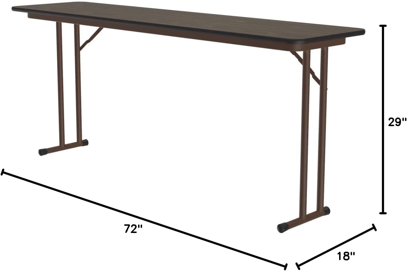 Correll Thermal Fused Laminate Folding Seminar Table with Walnut ST1872TF-01