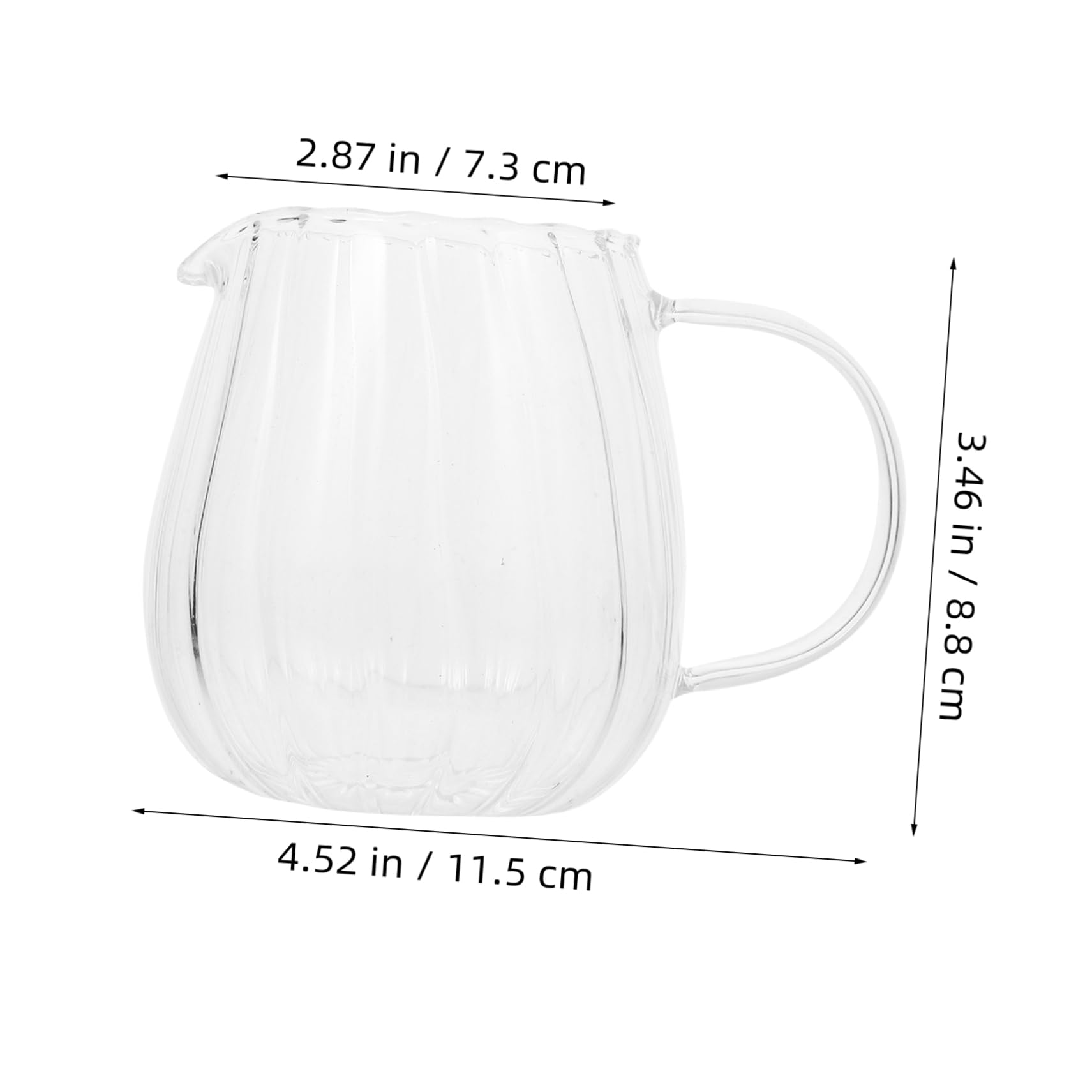 2Pcs Glass Milk Jug Elegant Transparent Pitcher for Coffee Juice Portable Beverage Container with Unique Design for Parties Home Use