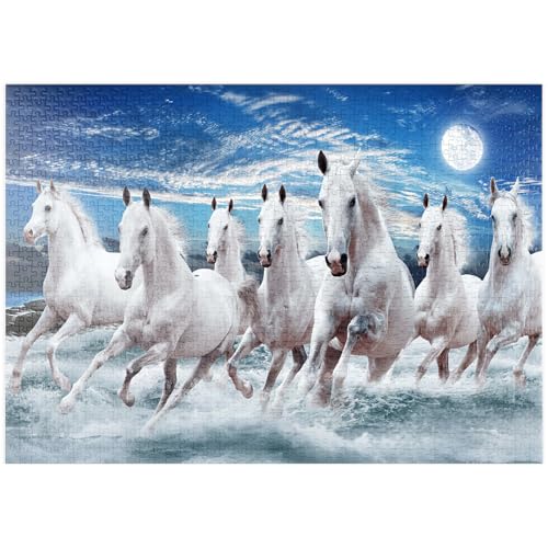 MyPuzzle 7 caballos al galope – Puzzle premium de 1000 piezas – MyPuzzle colección especial de...