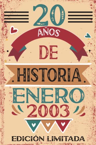 20 Años De Historia Enero 2003: Libro de visitas, cuaderno, 110 páginas de felicitaciones, idea de regalo, regalo Para la esposa, novia, mujer, La madre