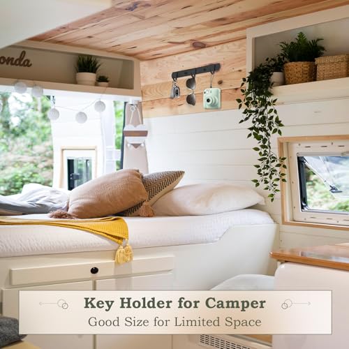 Homebros Key Holder Wall Mount, Small Metal Key Hanger With 3 Key Hooks Self Adhesive Key Chain Holder Key Rack For Entryway Hallway Doorway Camper 2 Installation Methods thumb #5