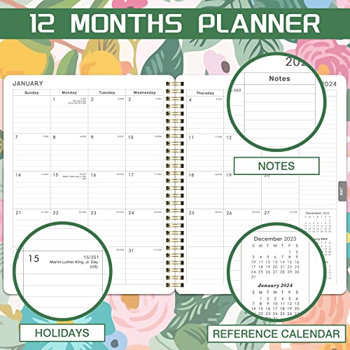 Planner 2023-2024 - July 2023 - June 2024, Academic Planner/Calendar 2023-2024, 2023-2024 Planner Weekly And Monthly With Printed Tabs, 8" X 10", Flexible Cover, Thick Paper, Perfect Daily Organizer - Floral #TOP2