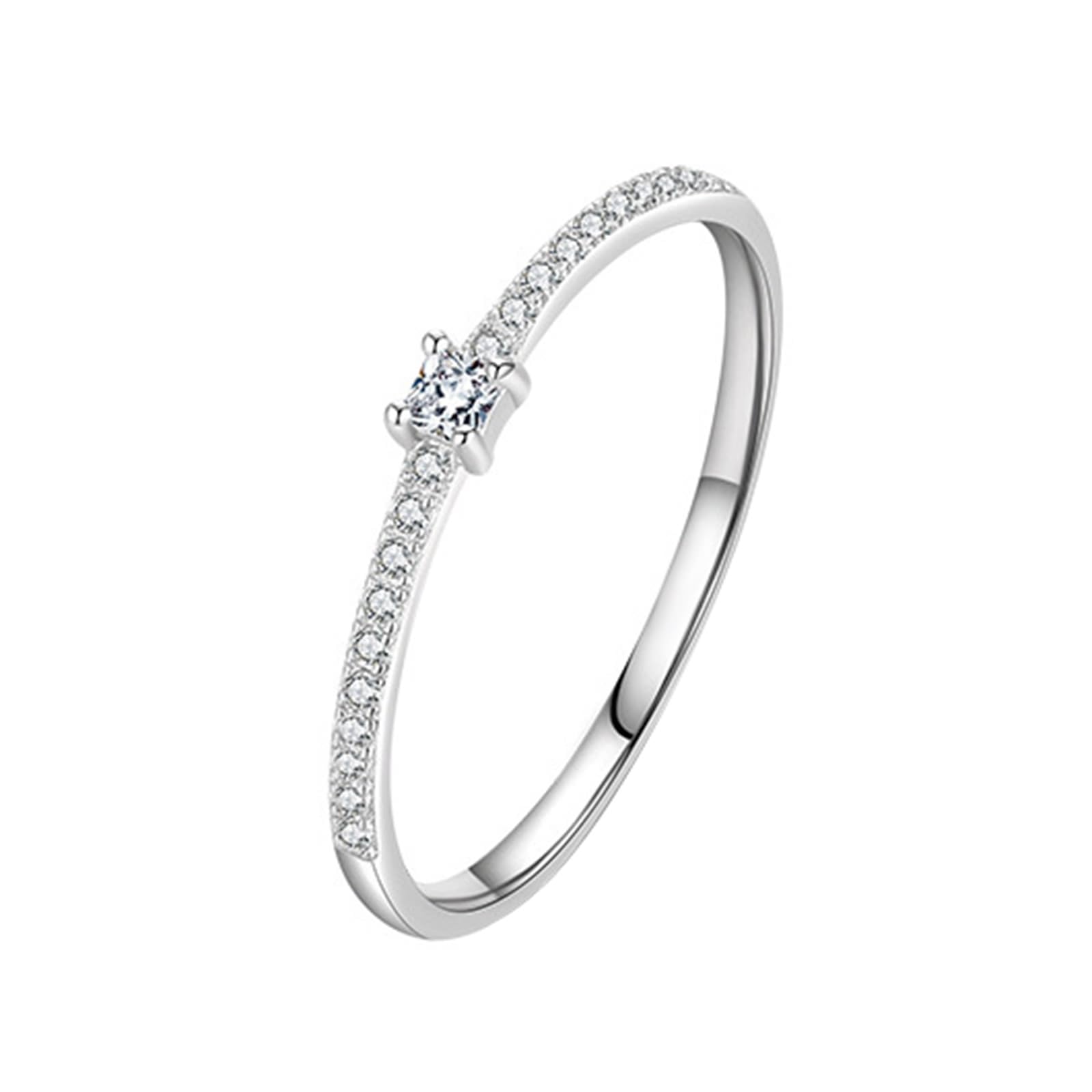 Anillo de compromiso moissanita blanca de 9 14 quilates joyería redonda para mujer Au375 Au585 8