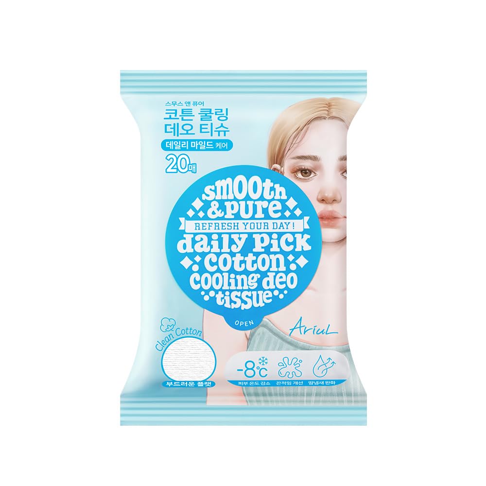Ariul Smooth Pure Cotton Cooling Deo Tissue Cilt Serinletici Koku Önleyen Vegan Deodorant Mendil 20 adet