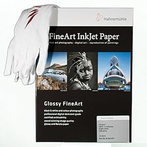 Hahnemühle FineArt Baryta A4 325 g/m² 25 Blatt FineArt Inkjetpapier PROFI-SET mit Baumwollhandschuhe