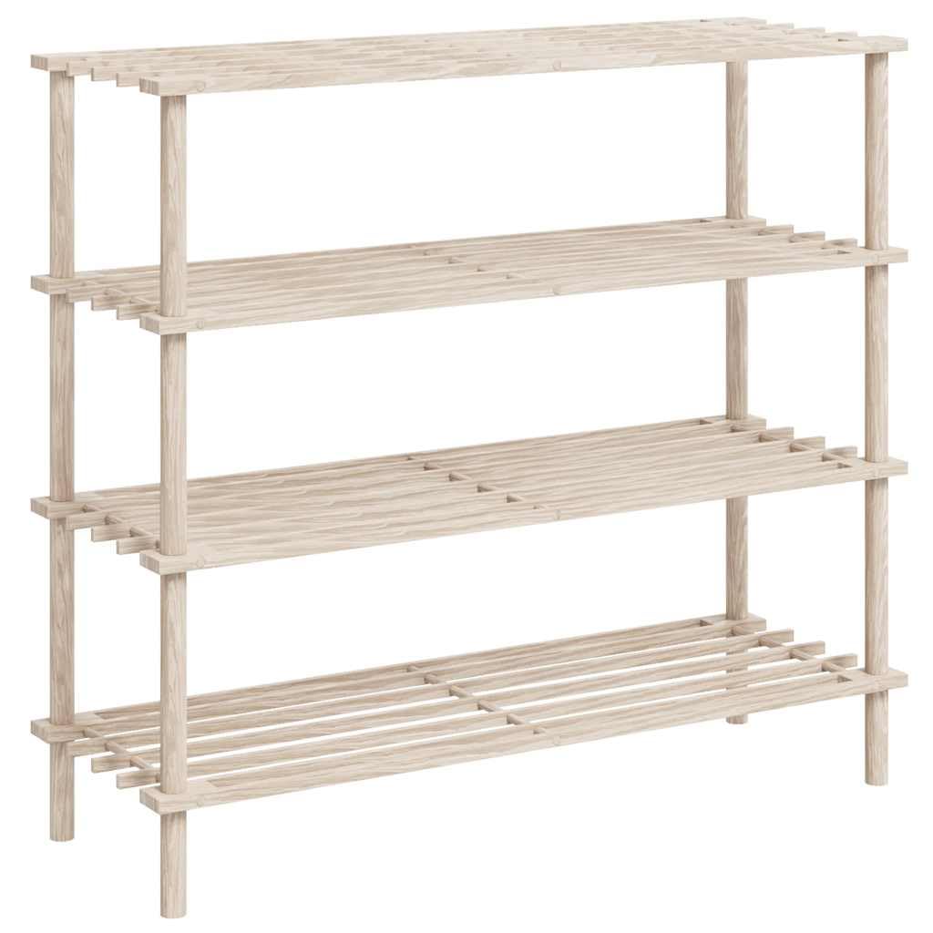 Portascarpe a 4 livelli in legno massello di abete, 2 pezzi
