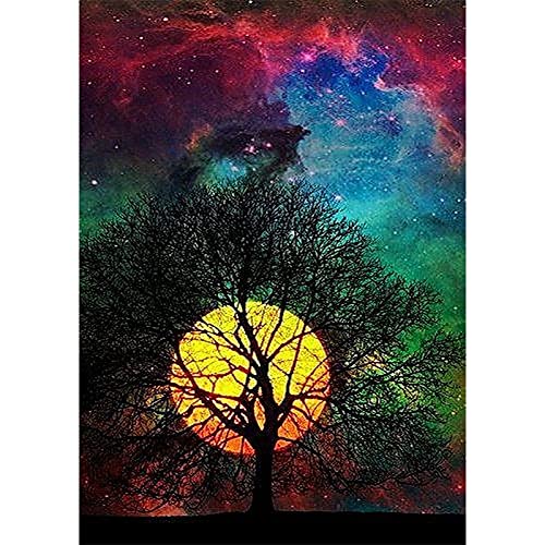 Kits de Broderie Diamant Arbre de la Lune 5D Plein Grand Format 80x180cm